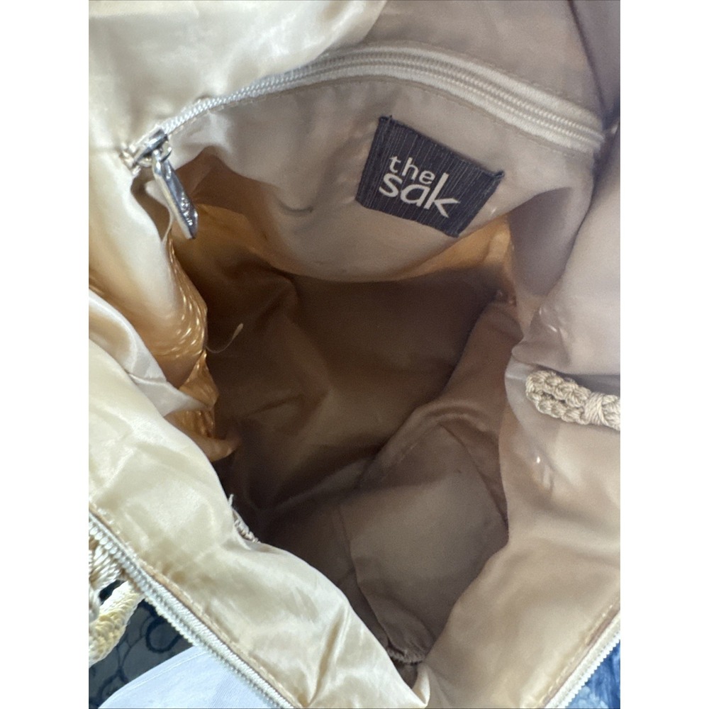 The Sak Crochet Tan Shoulder Bag With Zip Top - Picture 7 of 7